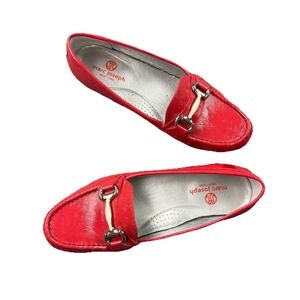 Marc Joseph New York Red Patent Leather Bit Loafers Size 9